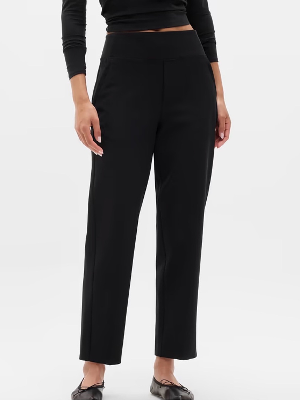 Athleta Black High-Waist Straight Leg Pants
